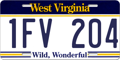 WV license plate 1FV204