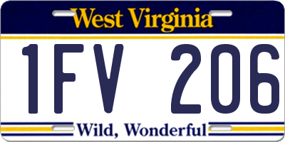 WV license plate 1FV206