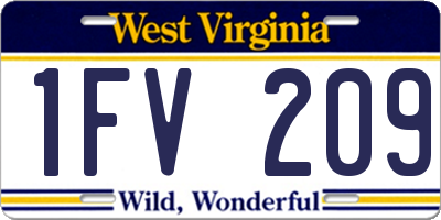 WV license plate 1FV209