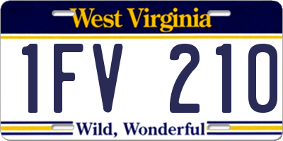 WV license plate 1FV210