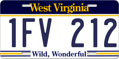 WV license plate 1FV212