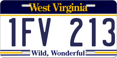 WV license plate 1FV213