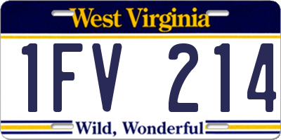 WV license plate 1FV214