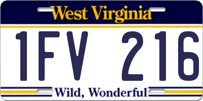 WV license plate 1FV216