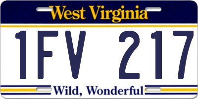 WV license plate 1FV217
