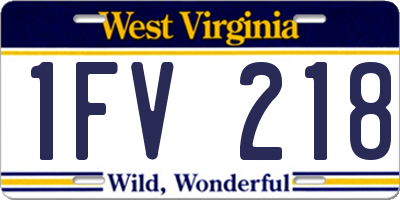 WV license plate 1FV218