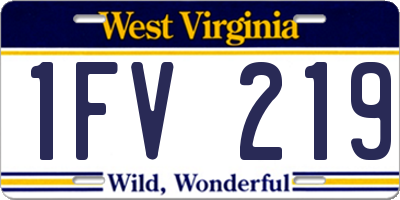 WV license plate 1FV219