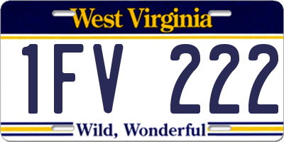 WV license plate 1FV222