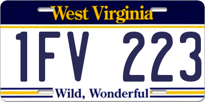 WV license plate 1FV223