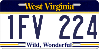 WV license plate 1FV224