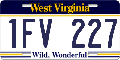 WV license plate 1FV227