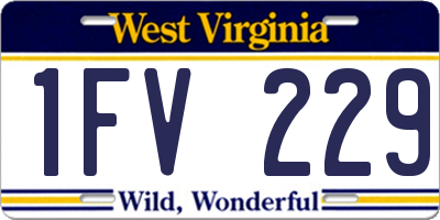 WV license plate 1FV229