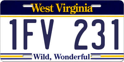 WV license plate 1FV231