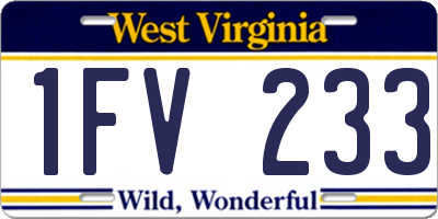 WV license plate 1FV233