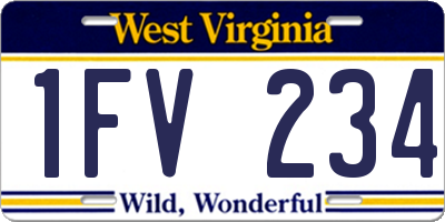 WV license plate 1FV234