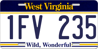 WV license plate 1FV235