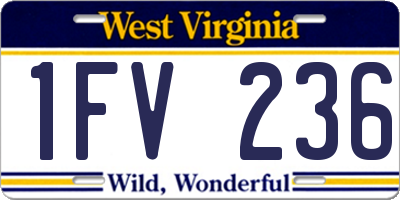WV license plate 1FV236