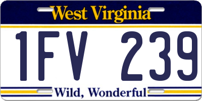 WV license plate 1FV239