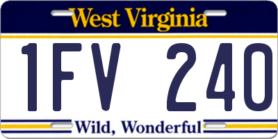 WV license plate 1FV240