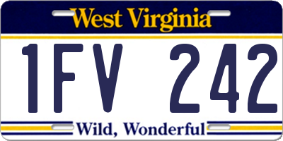 WV license plate 1FV242