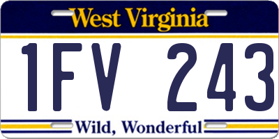 WV license plate 1FV243