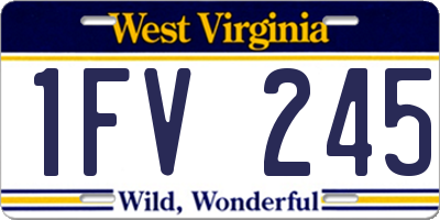 WV license plate 1FV245