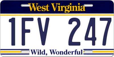 WV license plate 1FV247