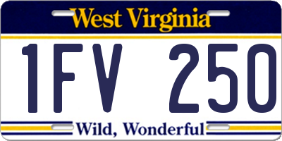 WV license plate 1FV250