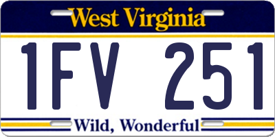 WV license plate 1FV251