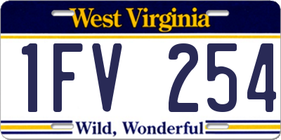 WV license plate 1FV254