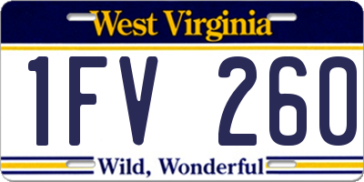 WV license plate 1FV260