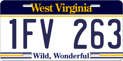 WV license plate 1FV263