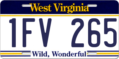 WV license plate 1FV265