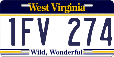 WV license plate 1FV274