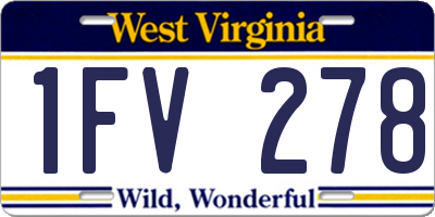 WV license plate 1FV278
