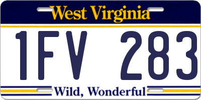 WV license plate 1FV283