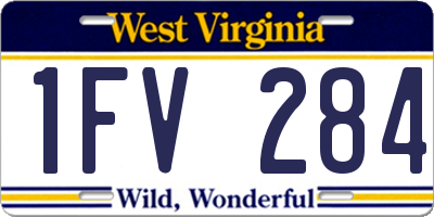 WV license plate 1FV284