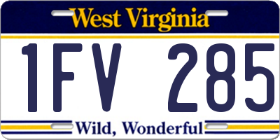 WV license plate 1FV285