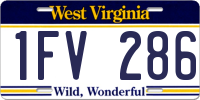 WV license plate 1FV286