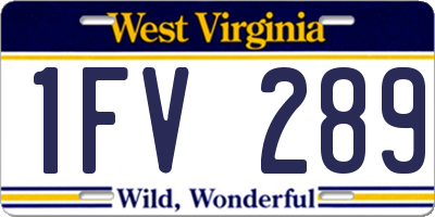 WV license plate 1FV289
