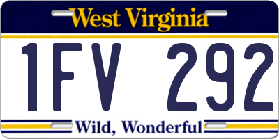 WV license plate 1FV292