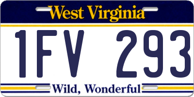 WV license plate 1FV293