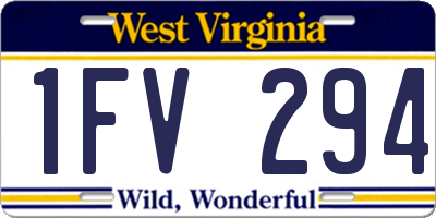 WV license plate 1FV294