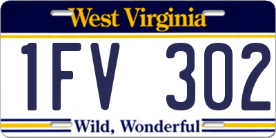 WV license plate 1FV302