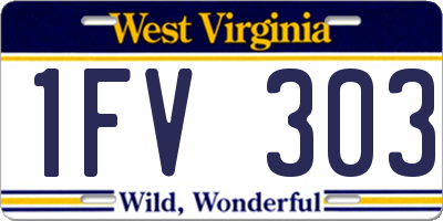 WV license plate 1FV303