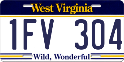 WV license plate 1FV304