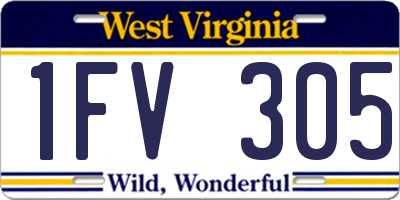 WV license plate 1FV305