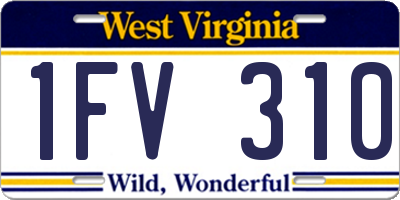 WV license plate 1FV310