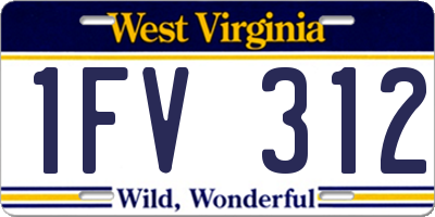 WV license plate 1FV312