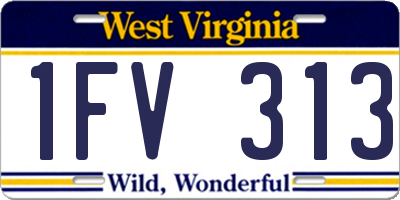WV license plate 1FV313